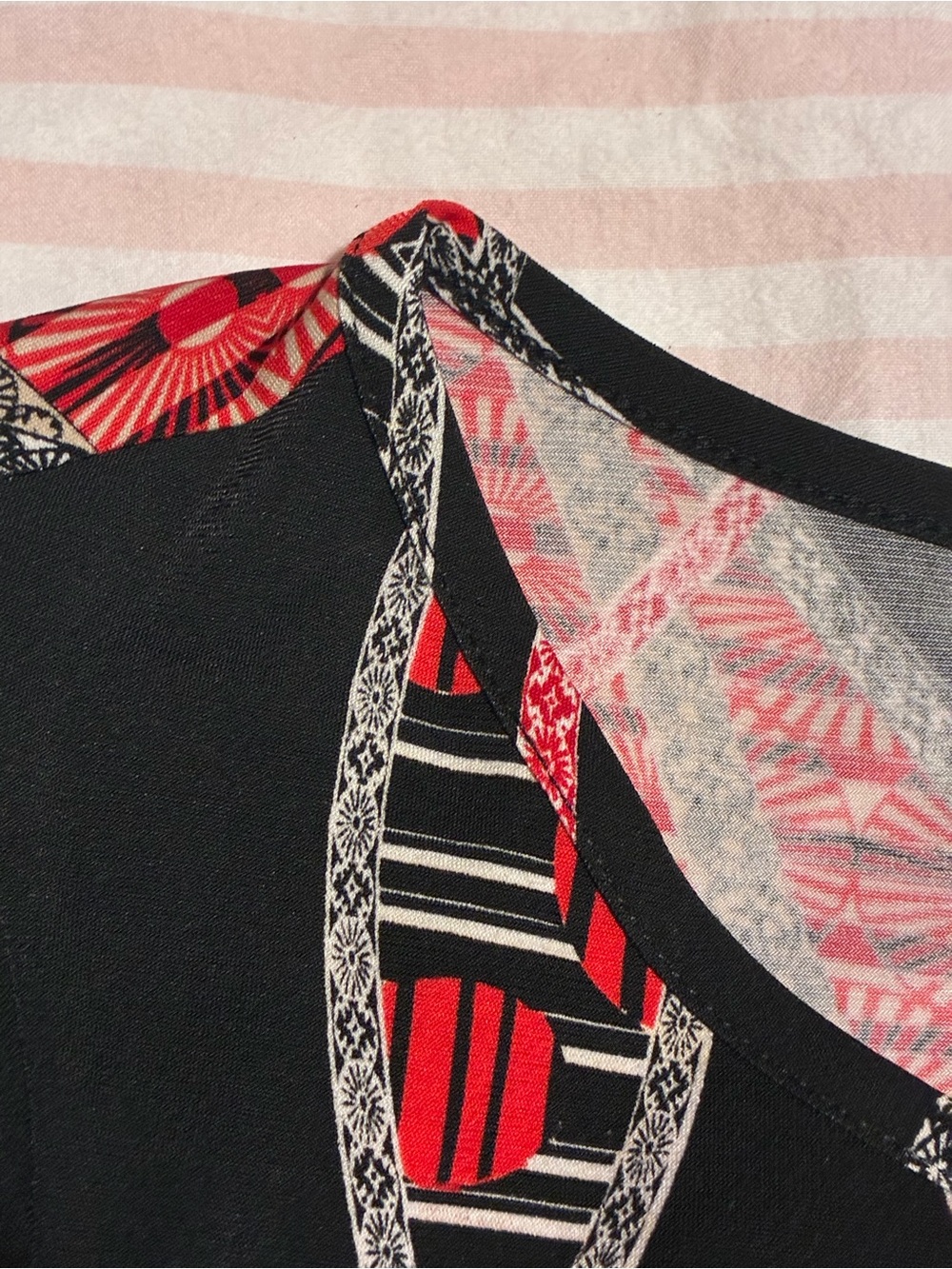 Cocomo Black & Red Geometric Long Sleeve Tee - Picture 4 of 6